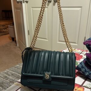 Victoria's Secret Green Quilted Shoulder Bag